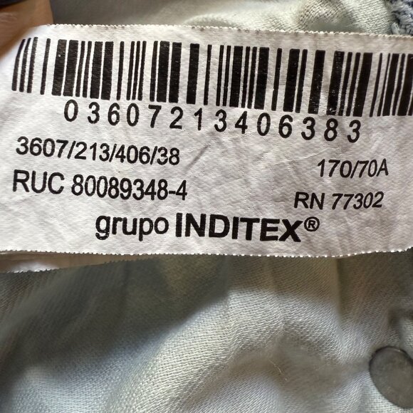 Zara Size 6 Light Wash Denim Rhinestone Embellished Distressed Wide Leg Jeans - Picture 9 of 16